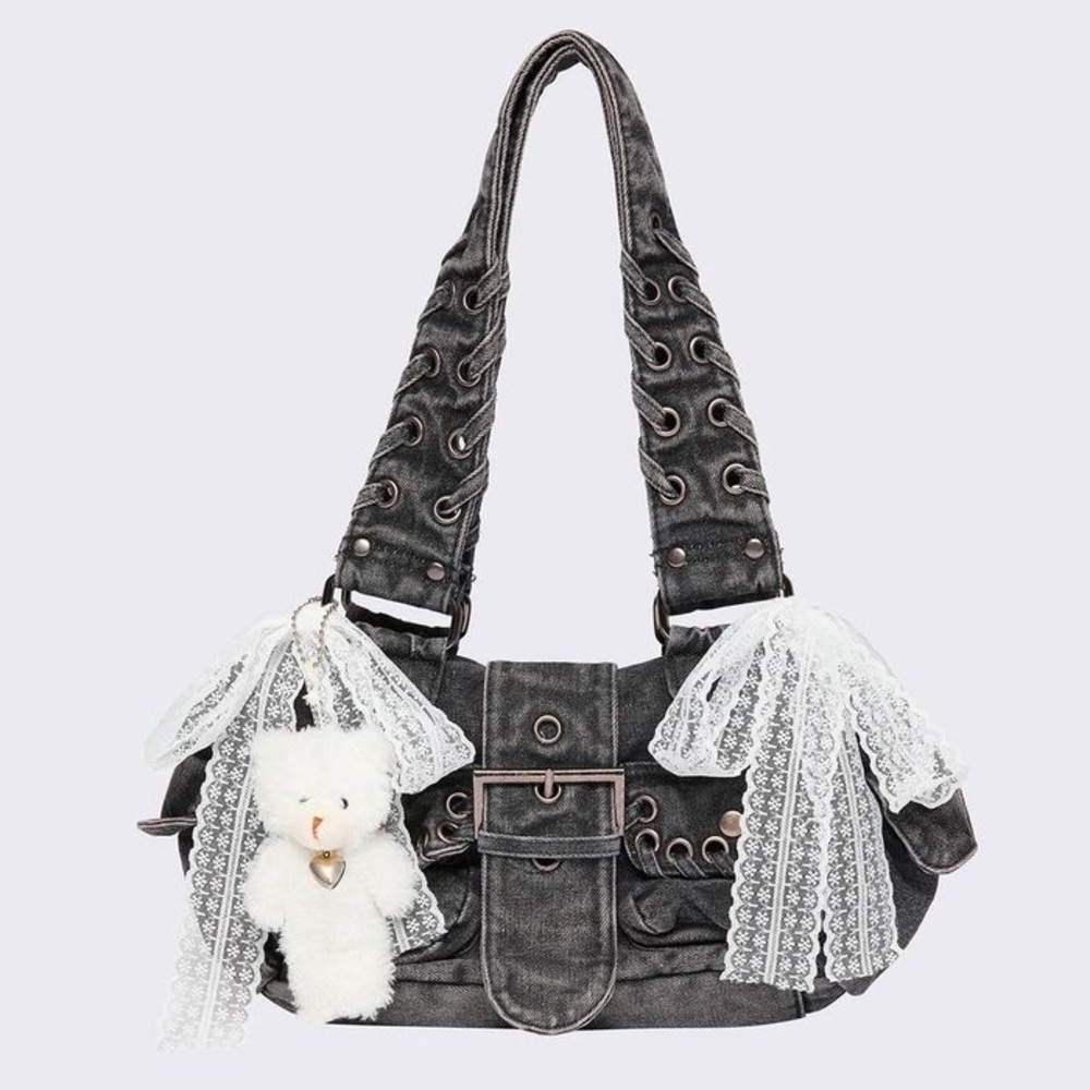 Minga London Cute Wander Denim Multi Pocket Bag